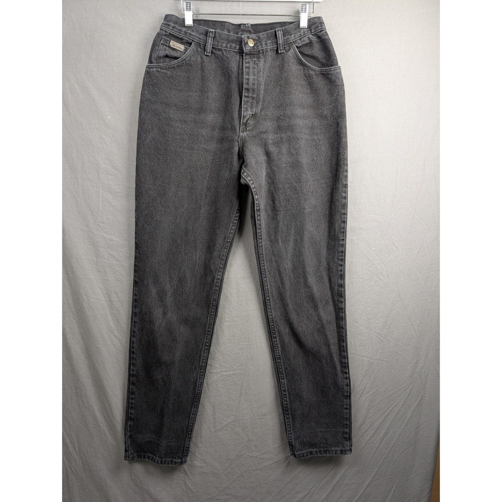 Wrangler Womens High Rise Straight Leg Jeans Black  Size 14x34‎